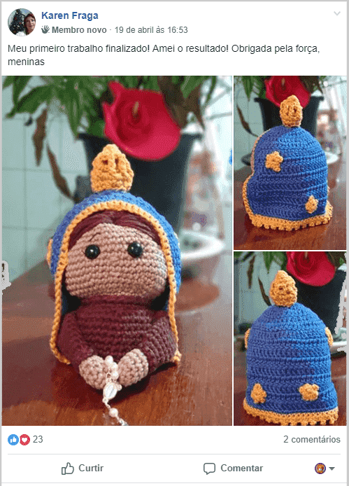 Amingurumi de nossa senhora aparecida